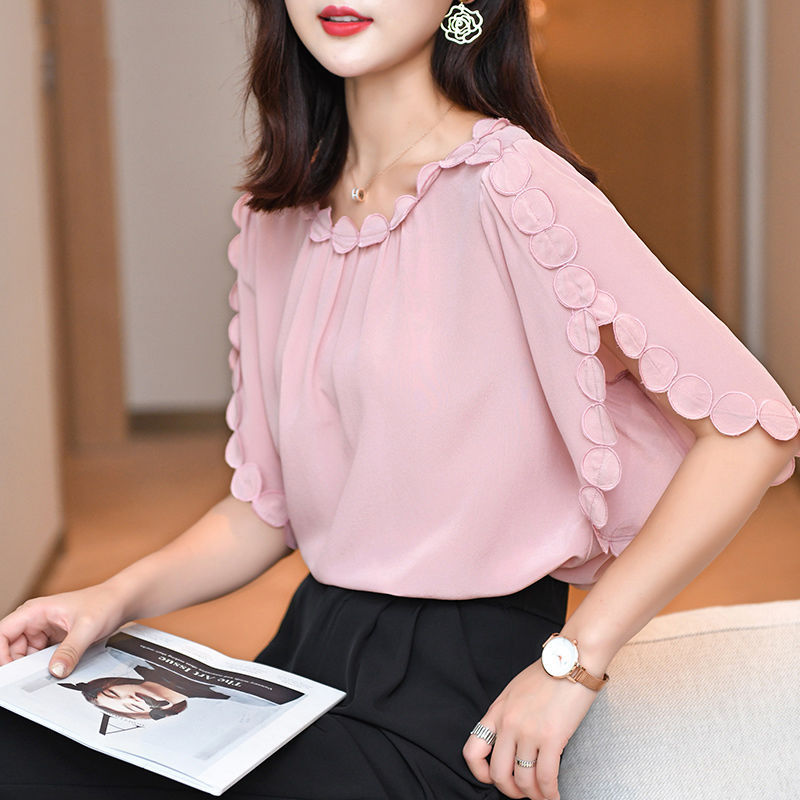 Women's Short-sleeved Chiffon Shirt Top