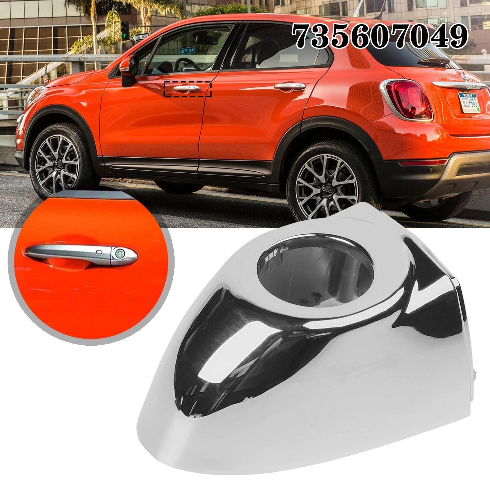 Chrome Front Outer Door Handle Cap Cover Fits For Fiat 500X - 735607049 — image 9