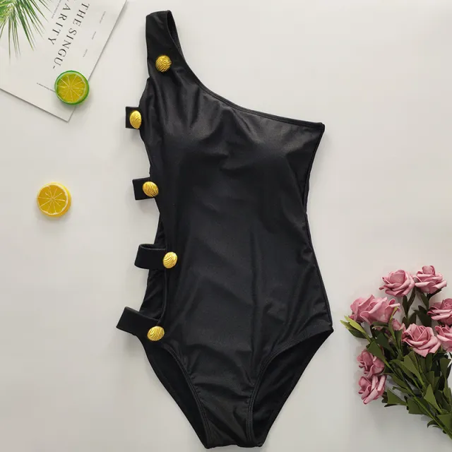One piece Swimsuit Sexy Hollow And Thin Swimsuit On Behalf Of Hair Black - Shop at LoveMi