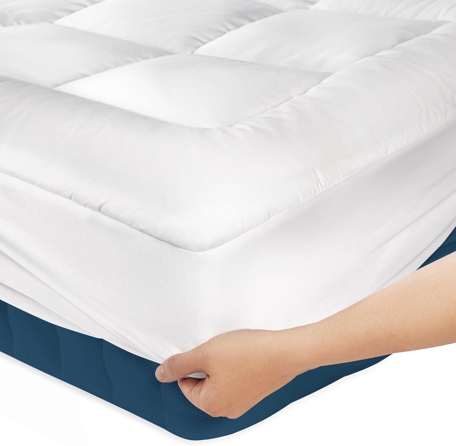 50X40X18 Luxury Mattress Topper Pillowtop Bedding Mat Pad Fitted Cover Underlay All Sizes