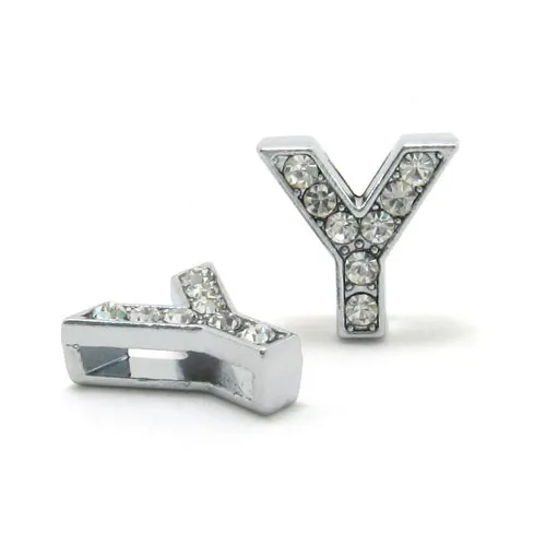DIY Letter Bracelet 10mm Rhinestone Letter Beads Y - Shop at LoveMi
