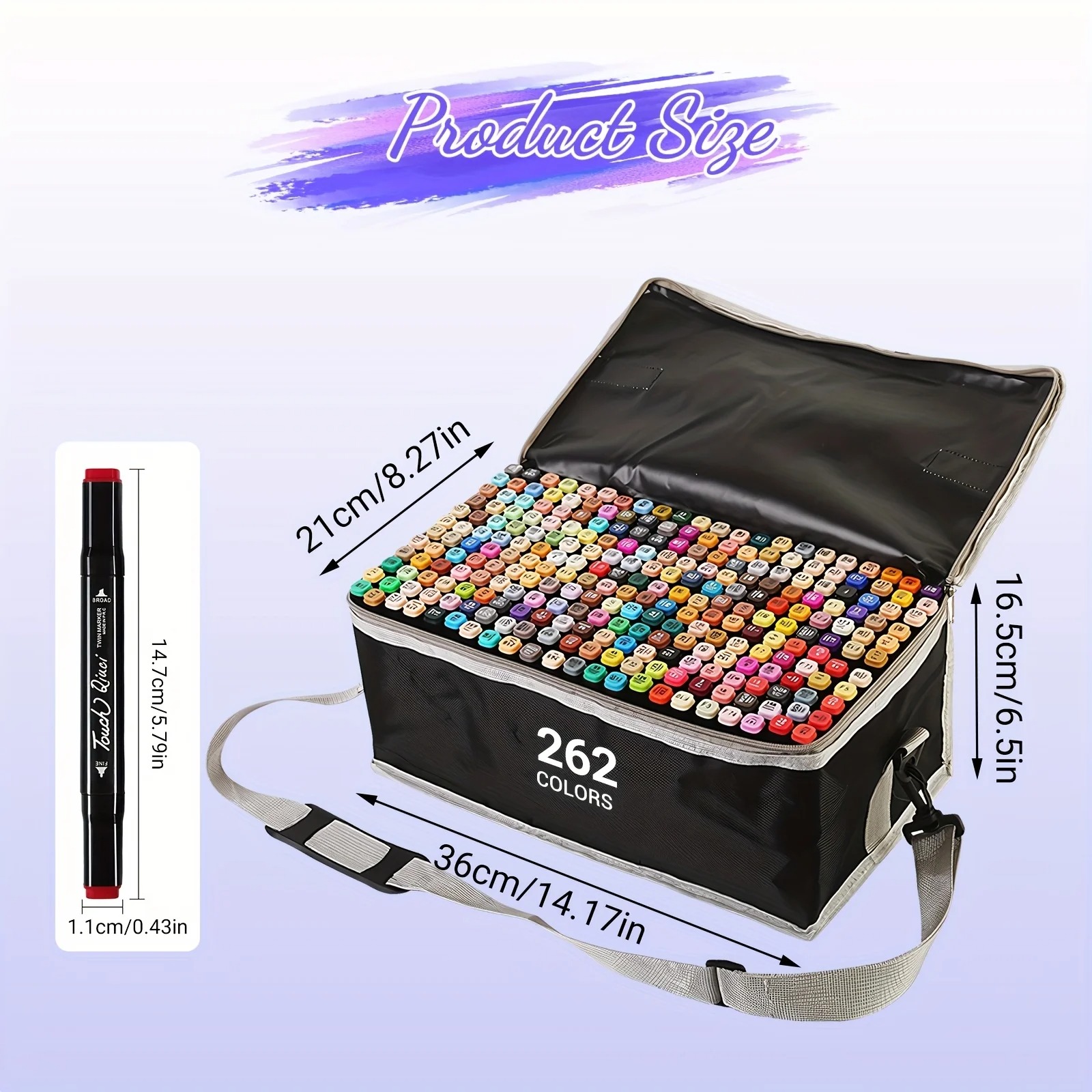 262 Color Dual-Tip Marker Set Quick-Dry Sketching Markers For Painting Drawing — image 7