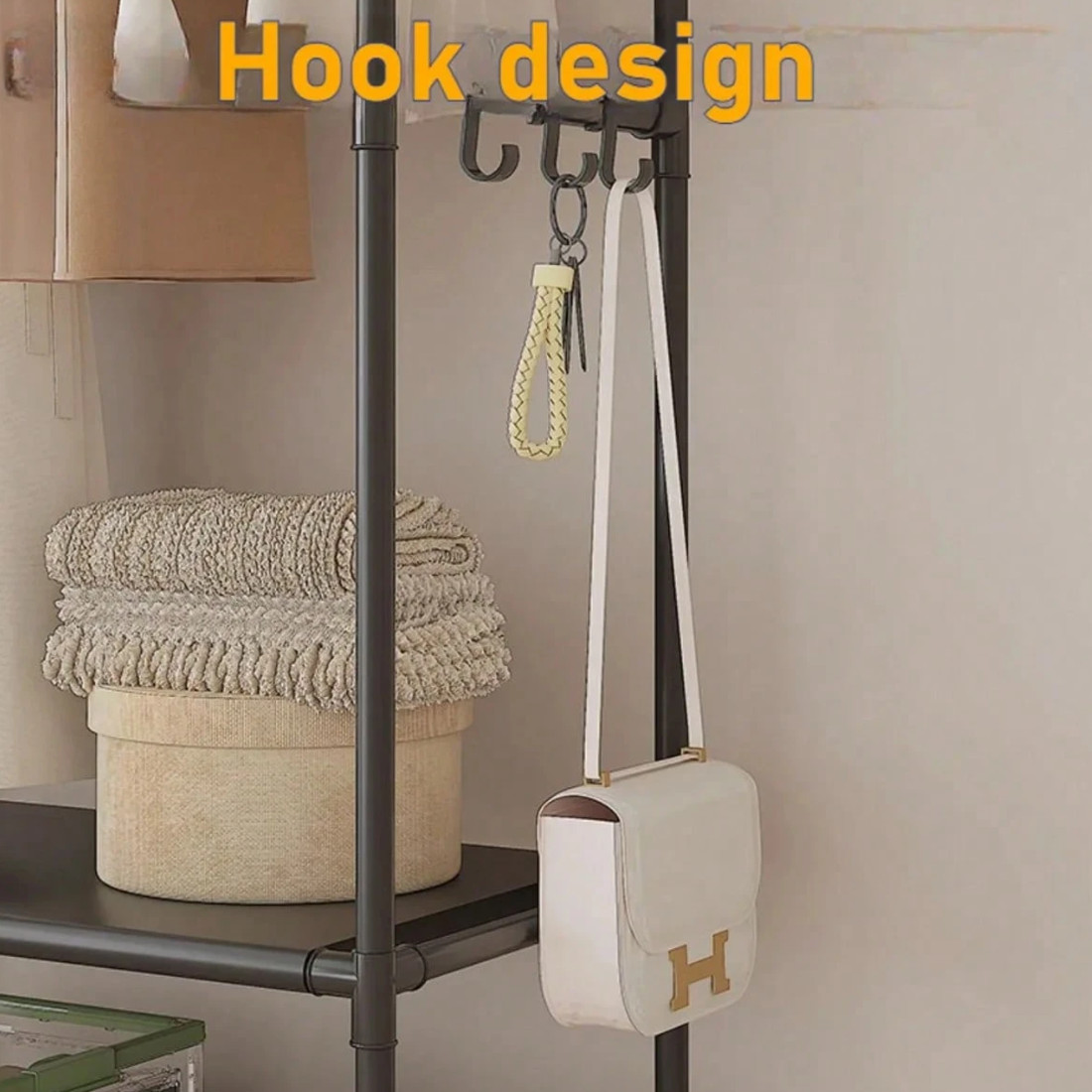 Clothes Rail Garment Hanging Stand Shoe Rack Home Storage Shelf Black — image 7