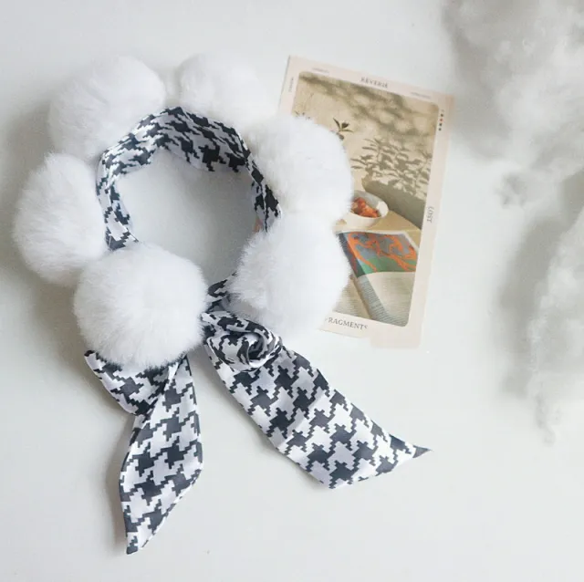 Pet Plush Jacket Autumn Winter Cat Small Dog Clothes Houndstooth Scarf - Shop at LoveMi