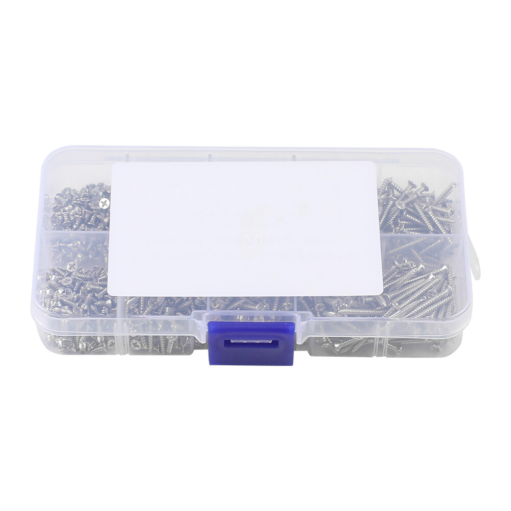 800 PCS M2 Stainless Steel Wood Screw Assortment Self Tapping Small Metal Screws — image 3