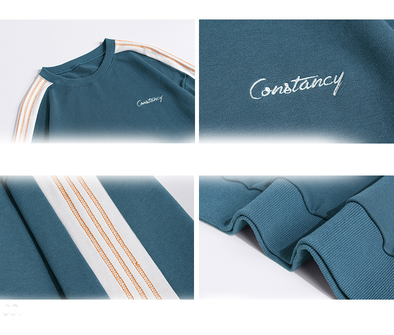 Men's Stitching Contrast Color Round Neck Sweater