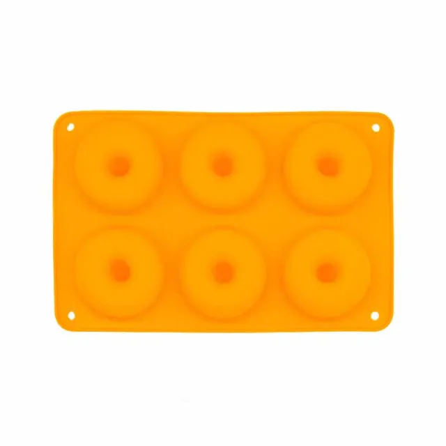 Silicone Mold For 6 Round Chocolate Donuts Orange - Shop at LoveMi