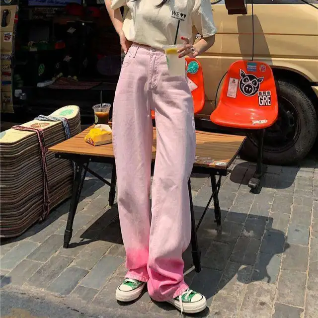 Thin, Wild, Straight, Mopping, Pants Pink - Shop at LoveMi