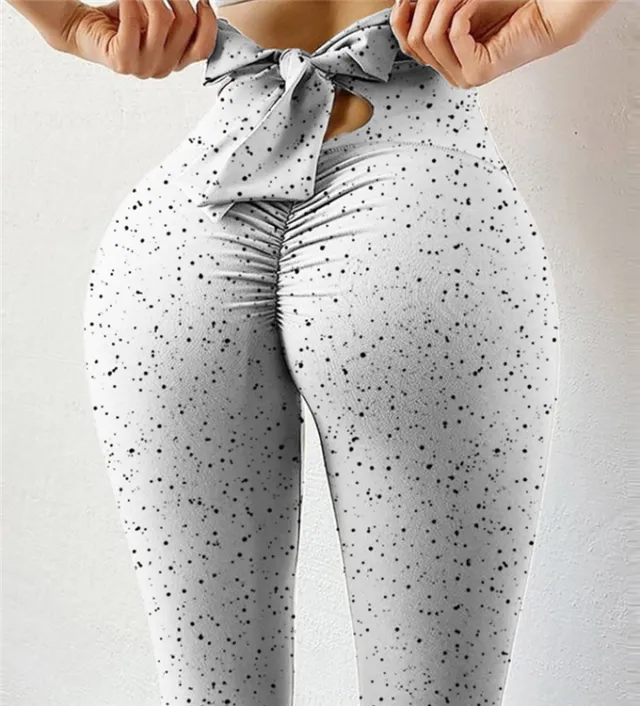 Sexy High waist High stretch Yoga Pants With Bow Print Hips Style3 - Shop at LoveMi