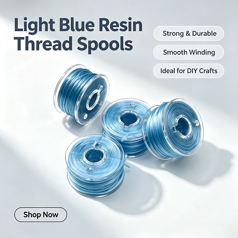 Elastic Beading Thread Spools For DIY Bracelet Jewelry Making Craft Supplies in Sky Blue