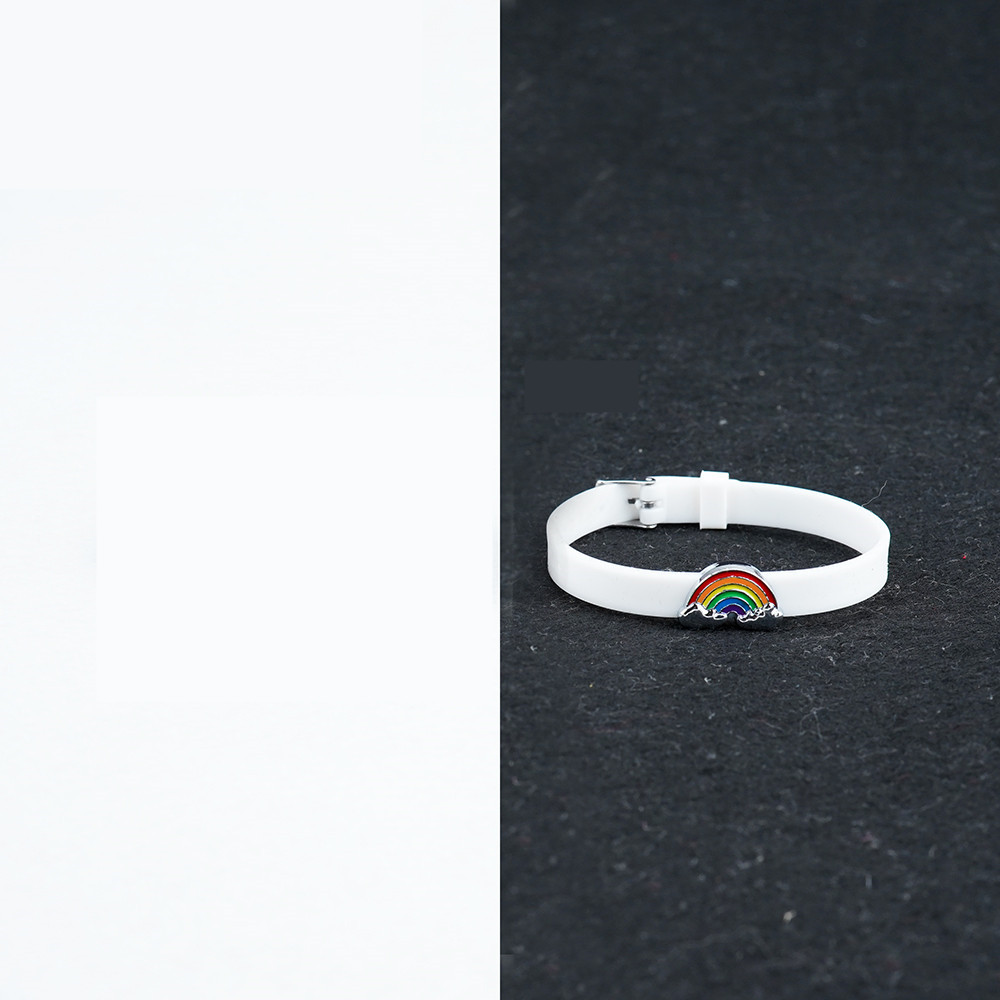 Six Color Rainbow Gay Couple Color Silicone Bracelet