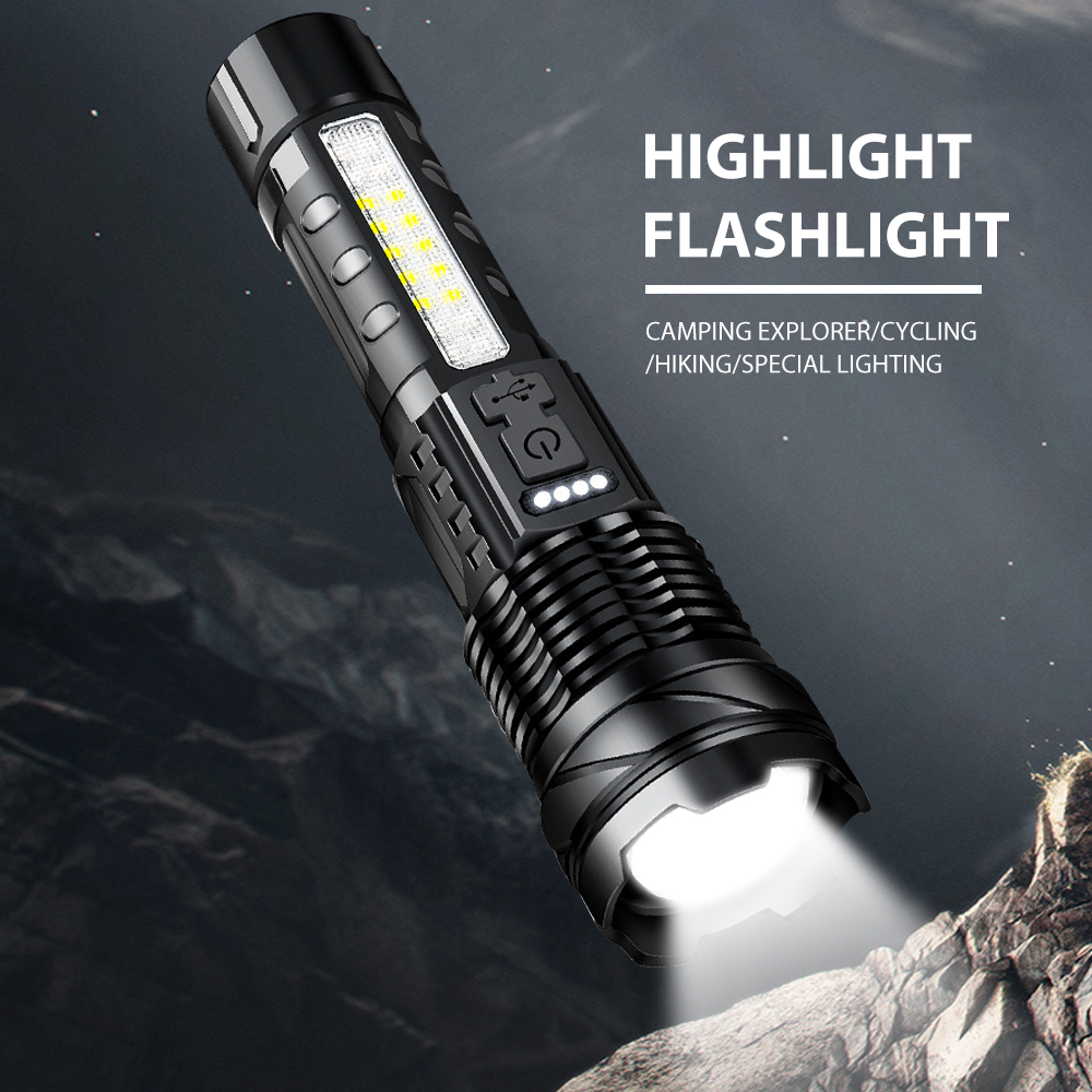 LED Flashlight Floodlight USB Rechargeable Torch Camping Light Battery Lamp — image 5