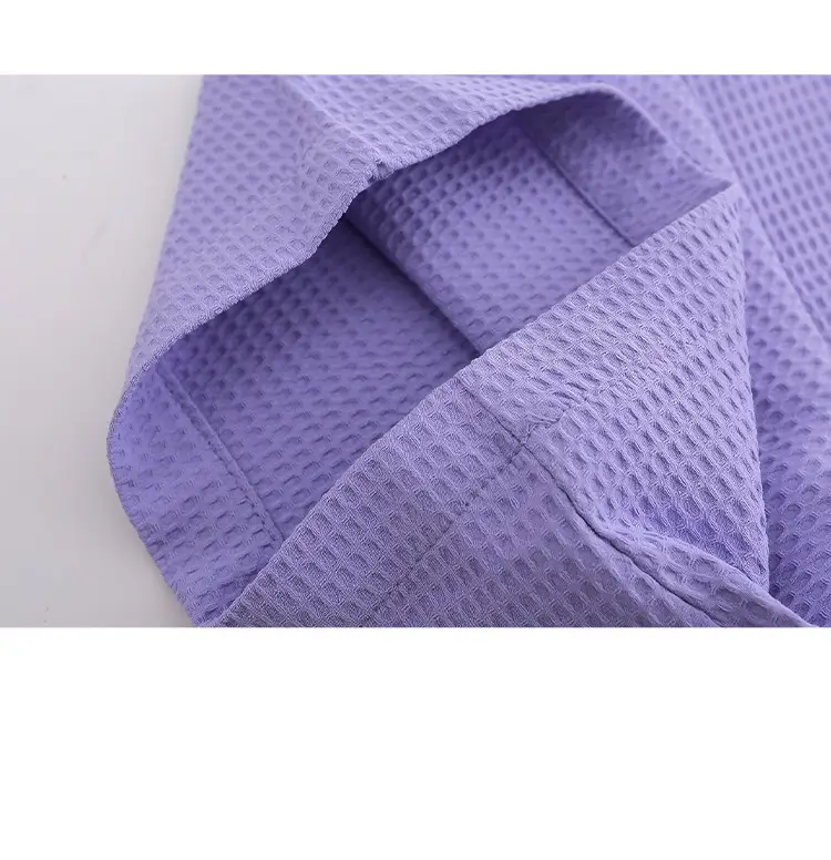 Trendy American Waffle Design Short Sleeves