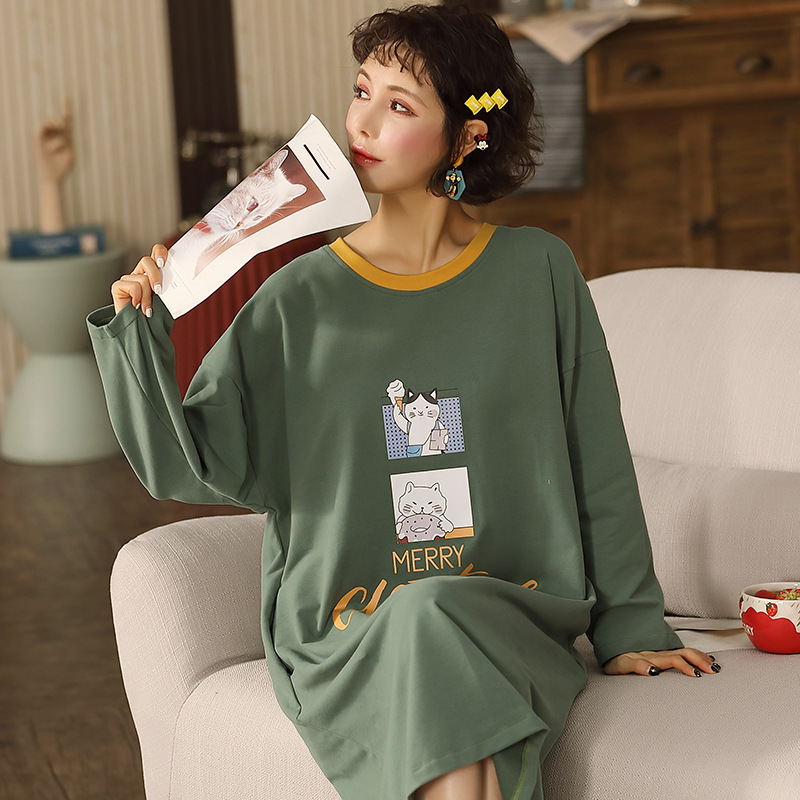 Title 7, Pure Cotton Long-sleeved Plus Size Thin Long Sk...