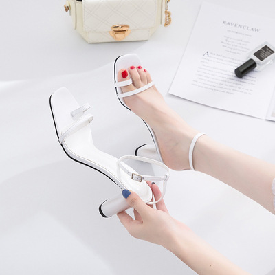 Sandals Women's Summer Hot Style Small Square Toe Toe Thin Strap High Heels