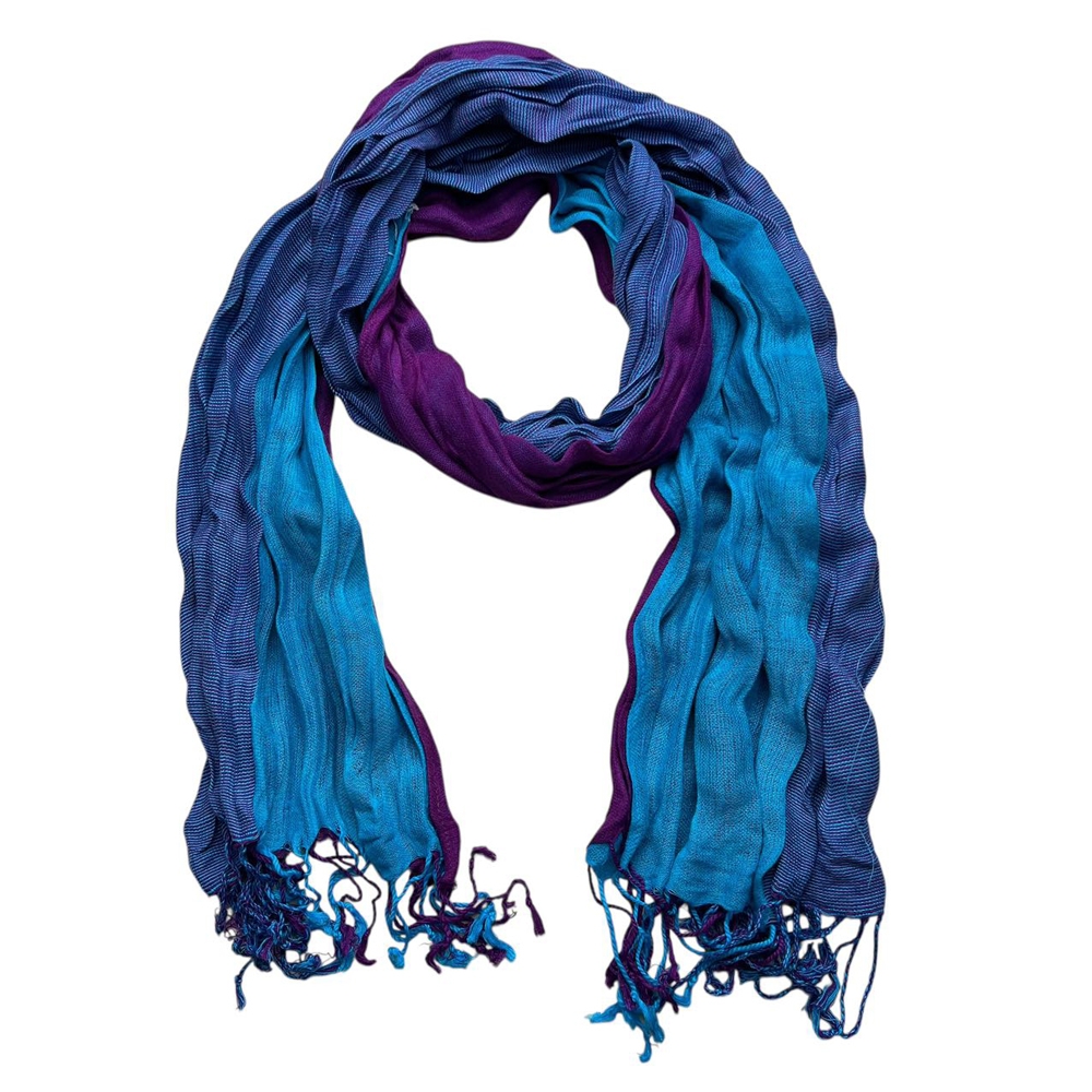 Sky Blue Dyed Crinkle Scarf,vacation,daily Life,evening Party,Office Appropriate Subtlety For Women Men,for Casual Outfits - Women's Clothing