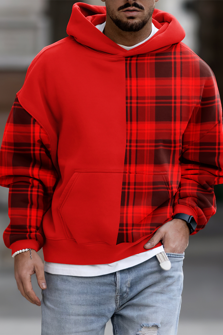 Men's Casual Fashion Trendy Plaid Print Sweatshirt