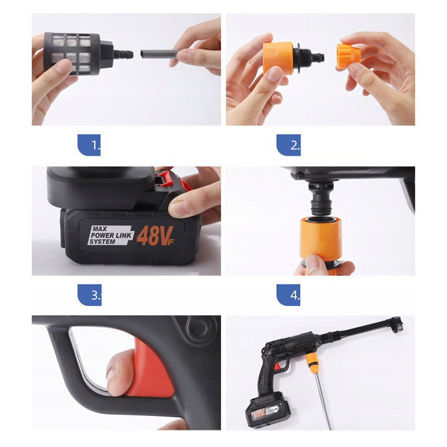 Cordless Car Washer 2 Battery With Box High Pressure Jet Water Cleaner — image 3