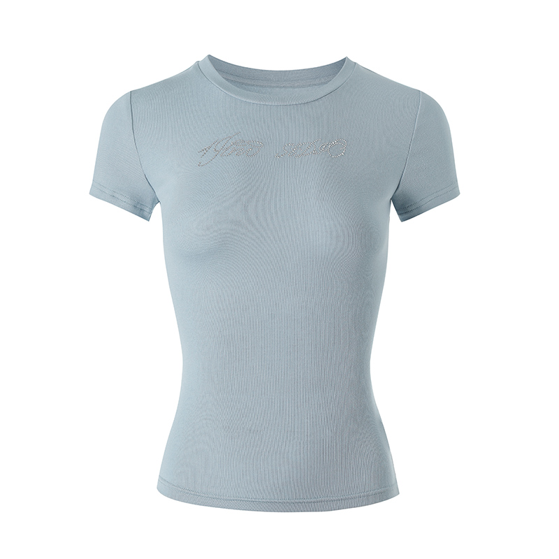 Light blue round neck