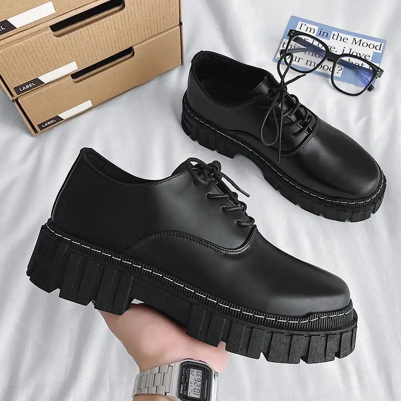 Hong Kong Style Low-top Leather Shoes Youth Casual Shoes Martin Boots