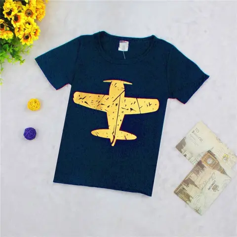Fashion Casual Cotton Print Small Airplane Kids T-shirt