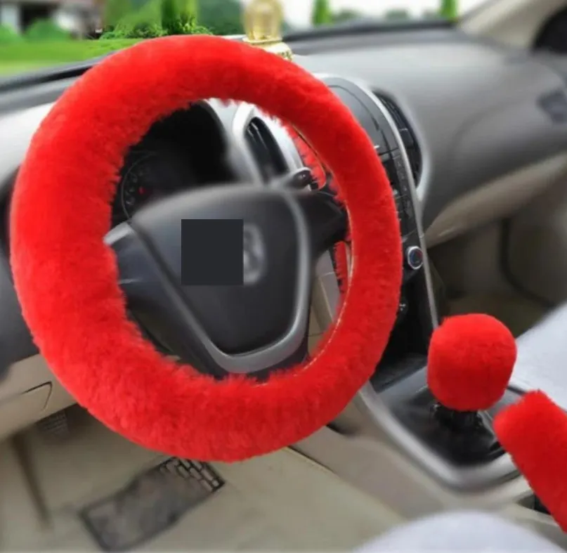 Winter Wool Car Cover Plush Steering Wheel Cover – image 6