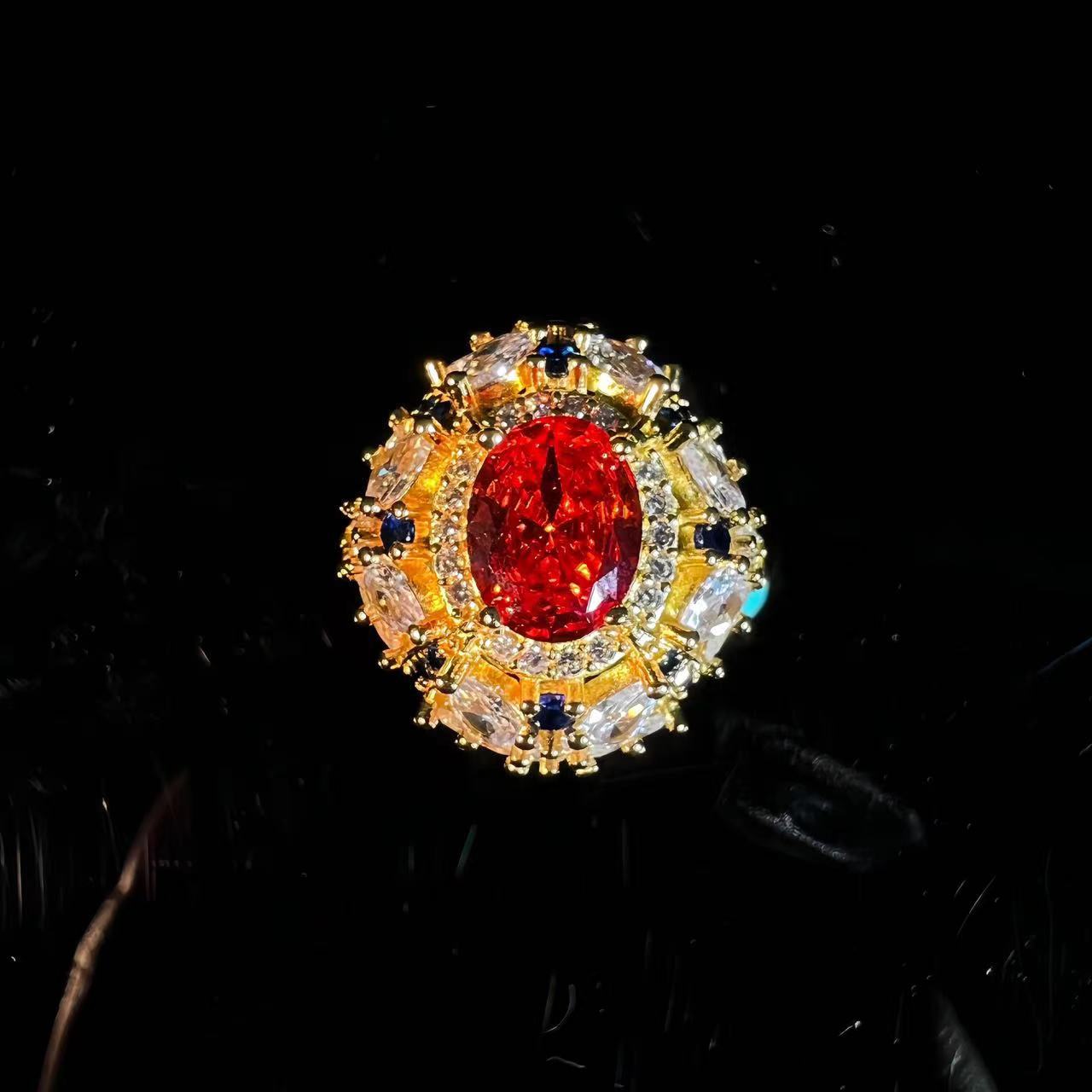 Gold-Plated Carved Open Ring, picture 4 of 4