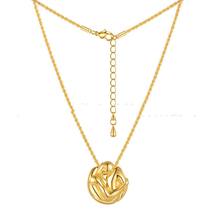 3D Hugging Leg Human Body Pendant Personality Ins Wind Necklace