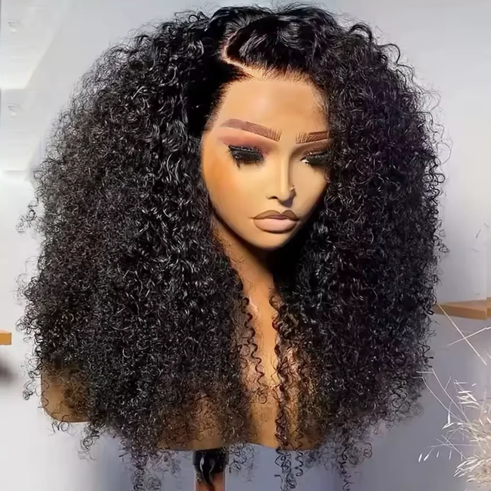 Kinky Curly Lace Frontal Wig Wear Go Glueless Wig Afro Curly Human Hair Wigs 7x5 HD Transparent Lace Closure Wig - Image 4