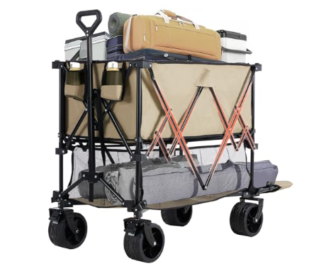 Double-decker Truck With Brakes, 440-pound Large-capacity Truck Trolley Folding Truck