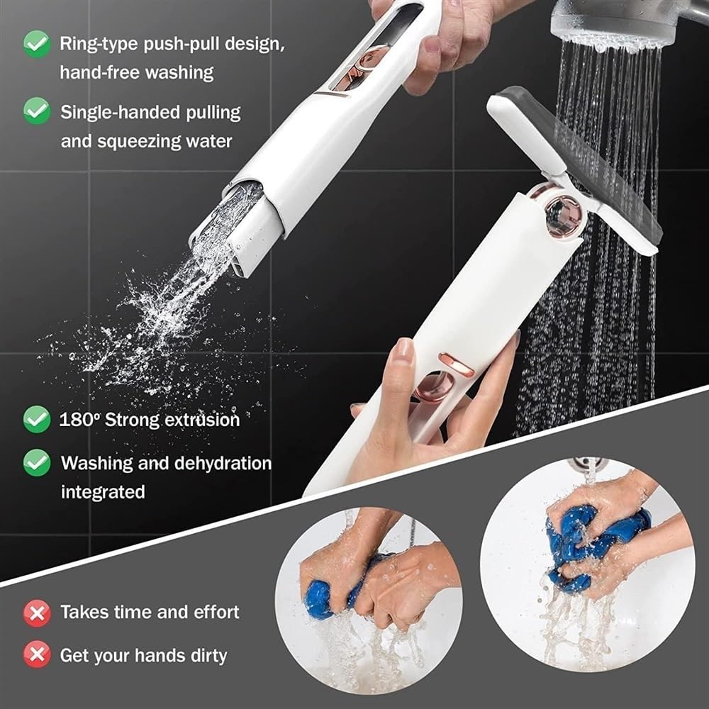 1pc2Mop Head,Hand-Washable Desktop Cleaning Mini Mop, Portable Self-Squeeze Mini Mop, For Quick Cleaning Of Bathroo... image 5