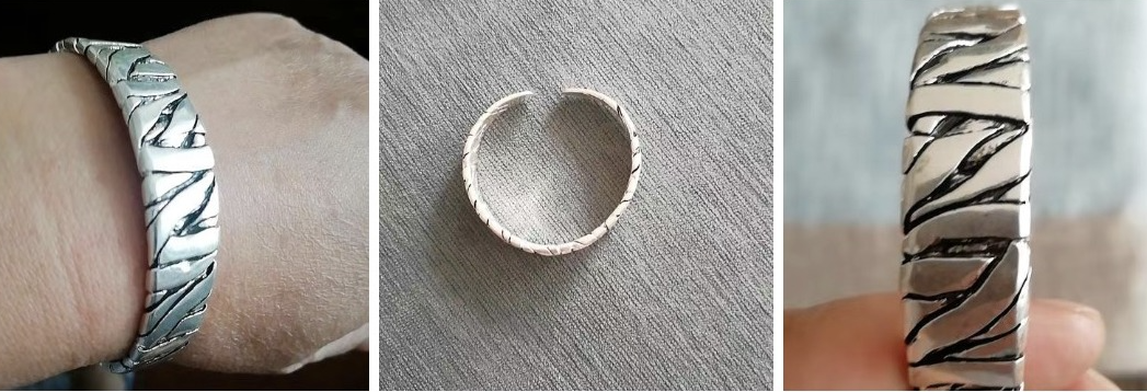 Hand-woven Silver  Personality Retro Niche Men's Wide Bracelet