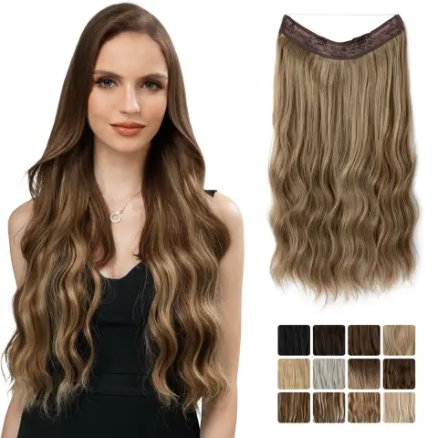 Women Corn Curler Fishing Thread Long Curly Hair Wig