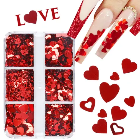 Small 6-cell Box Valentine's Day Series Bright Red Love