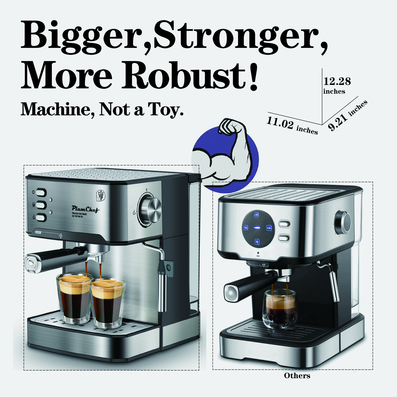 20 Bar Espresso Machine With Milk Frother, Single & Double Shot, ESE Pod Compatible, Visual Display Of Pressure, Removable Water Tank, Cappuccino, Latte, Machiato, Amazon Resale Prohibited — foto 9