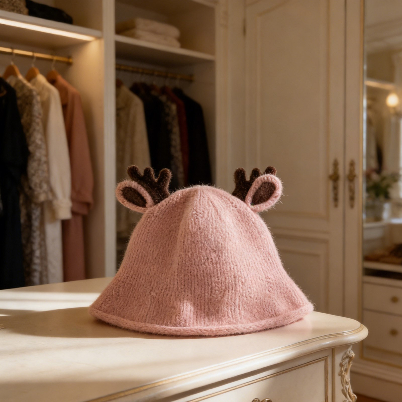 Antler Kids Bucket Hat-Pink 4969 - Image 3