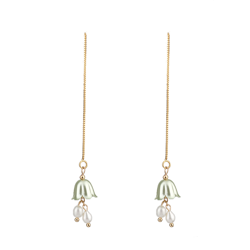 Title 6, Forest Bell Orchid Earrings with Sweet Female T...