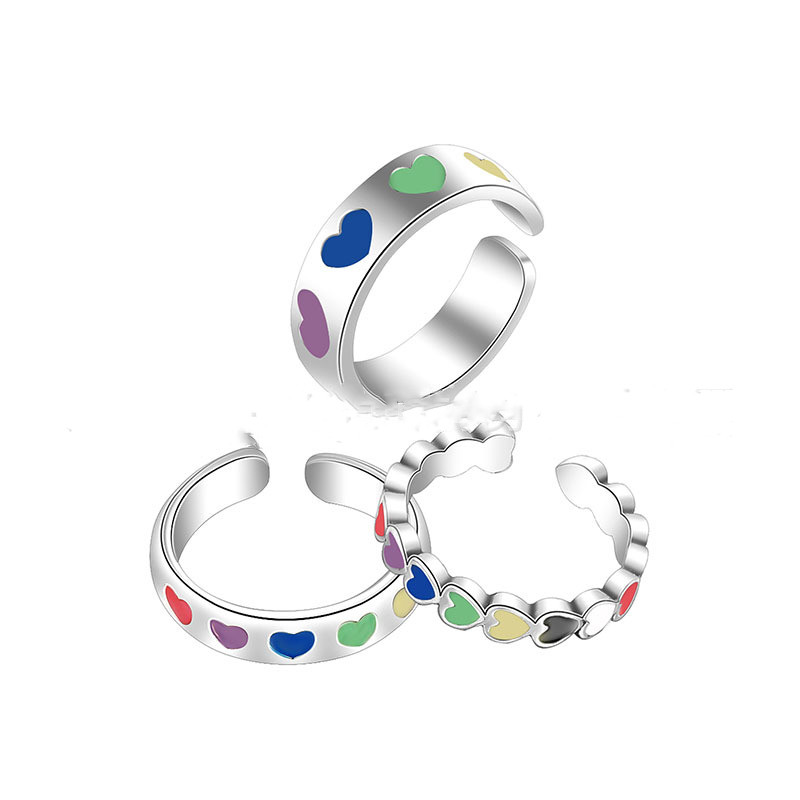 Color Love Retro  Enamel Glaze Ring Suit