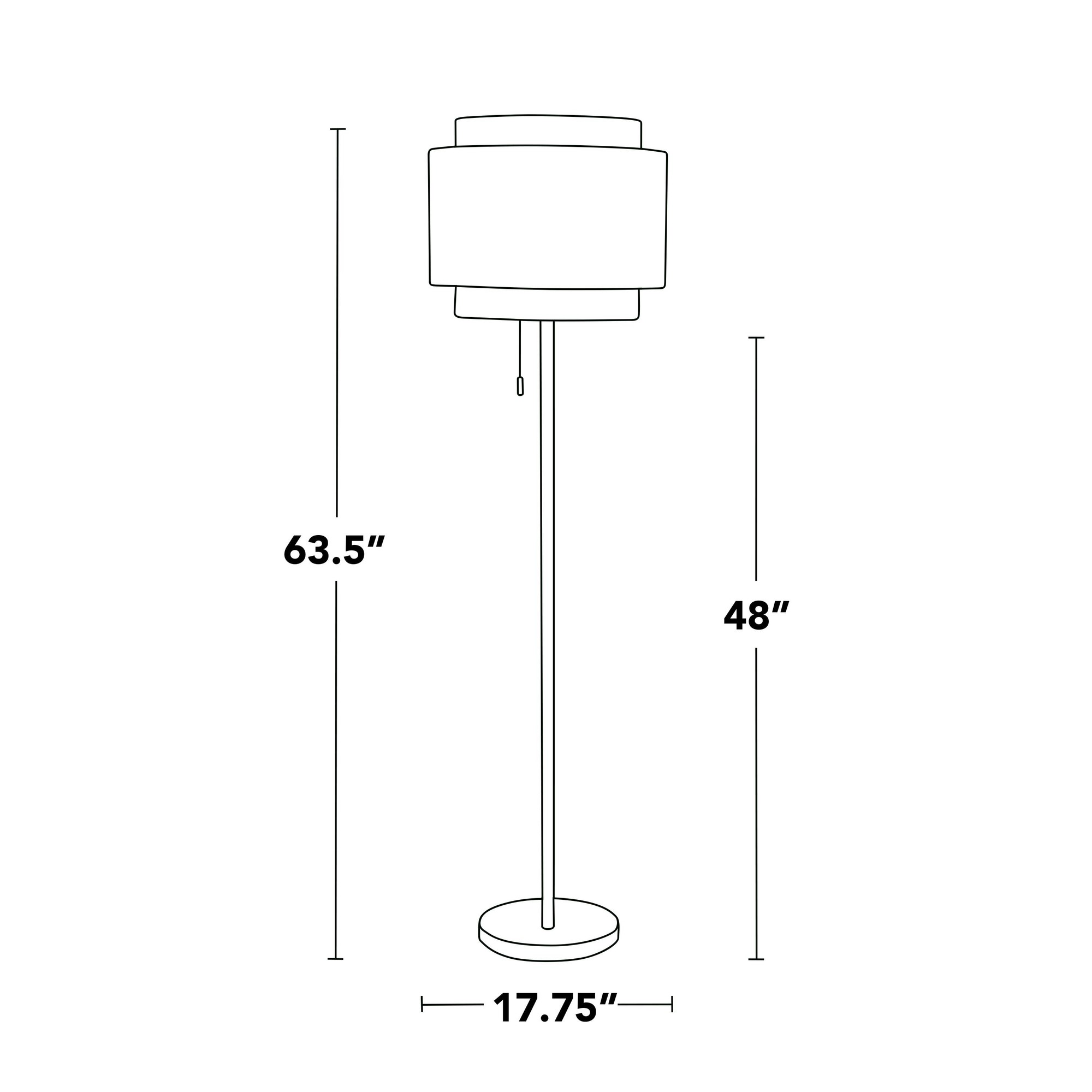 Tier 64inch Contemporary Metal Floor Lamp In Gold Metal With Off-White Linen Shade thumbnail 10