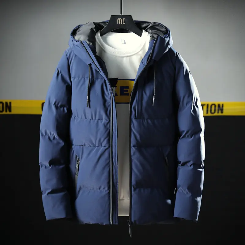 Men's Hooded Thick Solid Color Slim Casual