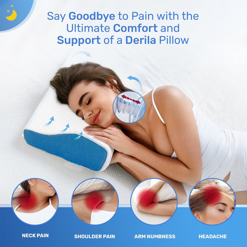 Cervical Pillow Ergonomic Contour Memory Foam Orthopedic Bed Pillow Neck Support — view 5