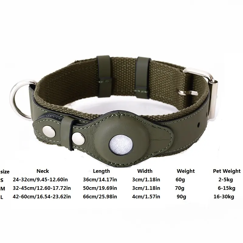 Tracking Airtag Dog Collar Pet Leash for Medium