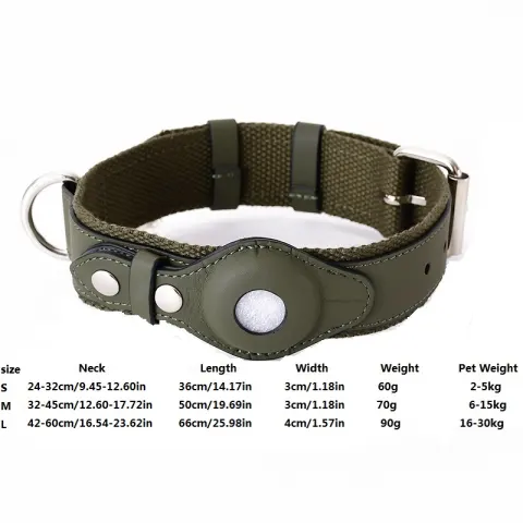 Tracking Airtag Dog Collar Pet Leash for Medium