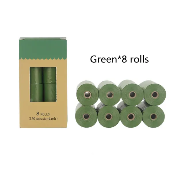 16 roll Disposable Trash Dog Poo bag small roll Green 8 Roll - Shop at LoveMi