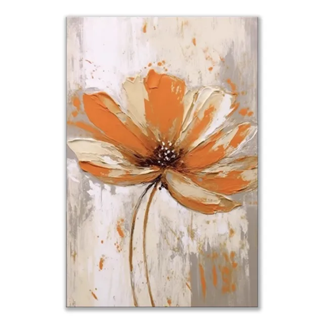 Handmade Oil Painting Canvas Wall Art Decoration Orange Flowers Modern Abstract For Home Living Room Decor Rolled Frameless Unstretched Painting ... Without Inner Frame - Shop at LoveMi