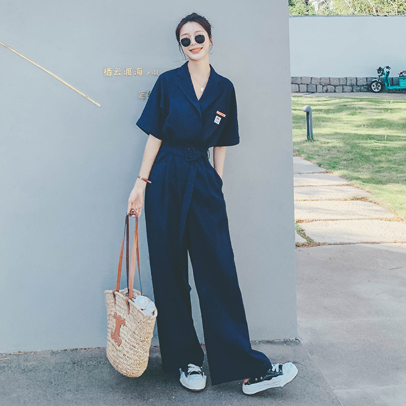 V-Neck Straight-Leg Jumpsuit, picture 7 of 8