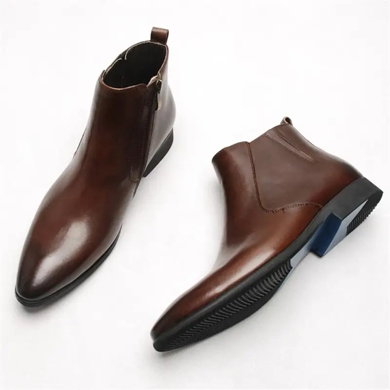 Brown Head Leather Business Shoes for Men