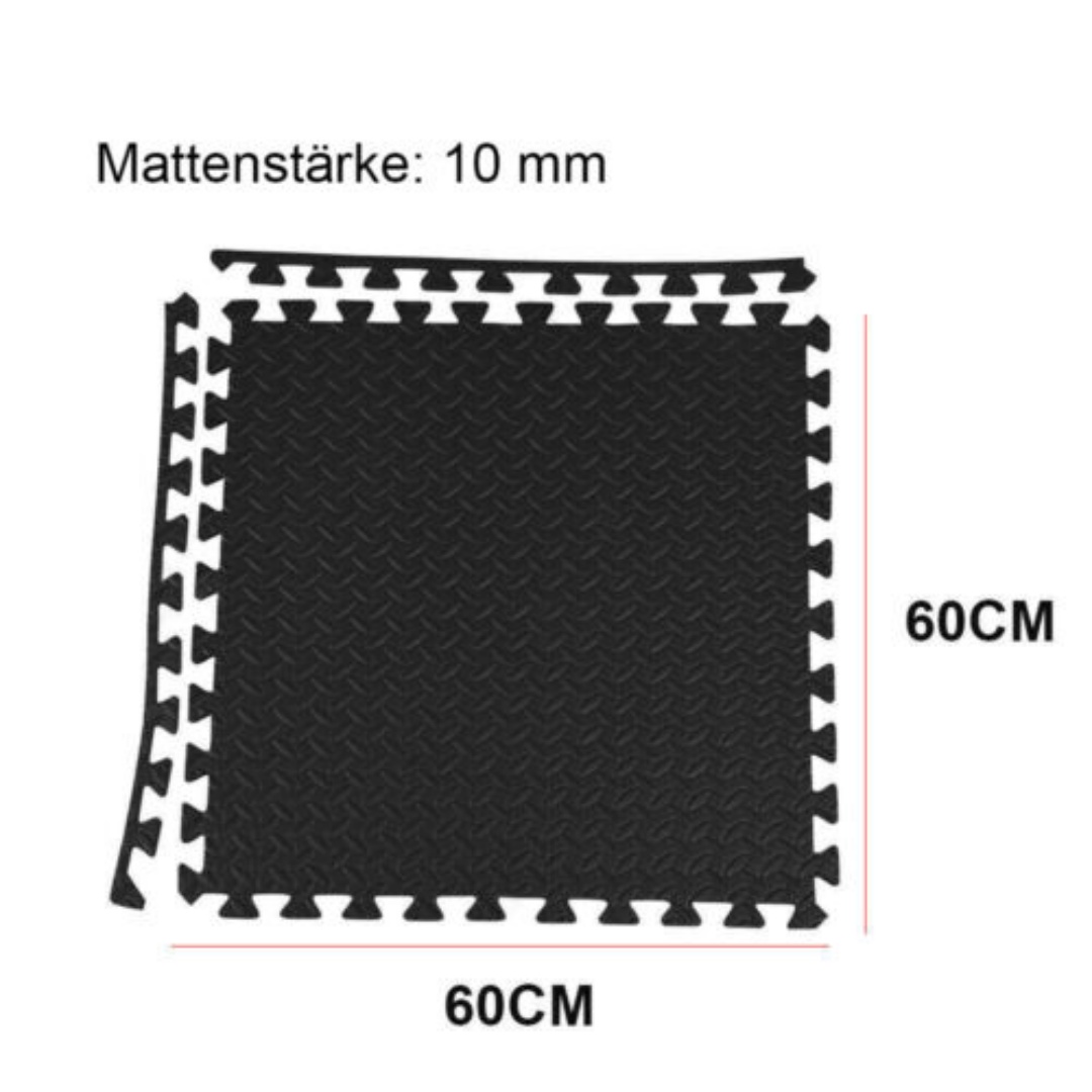 Interlocking Heavy Duty EVA Foam Gym Flooring Mat Floor Mats Tiles 60x60cm--Black-6pcs 3