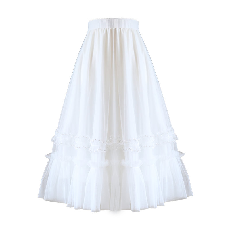 Patchwork Pleated High-waisted A-line Skirt