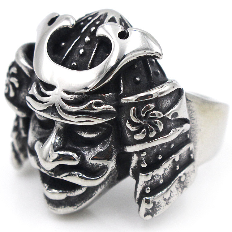 Title 1, Anillo de calavera antiguo de acero titanio par...